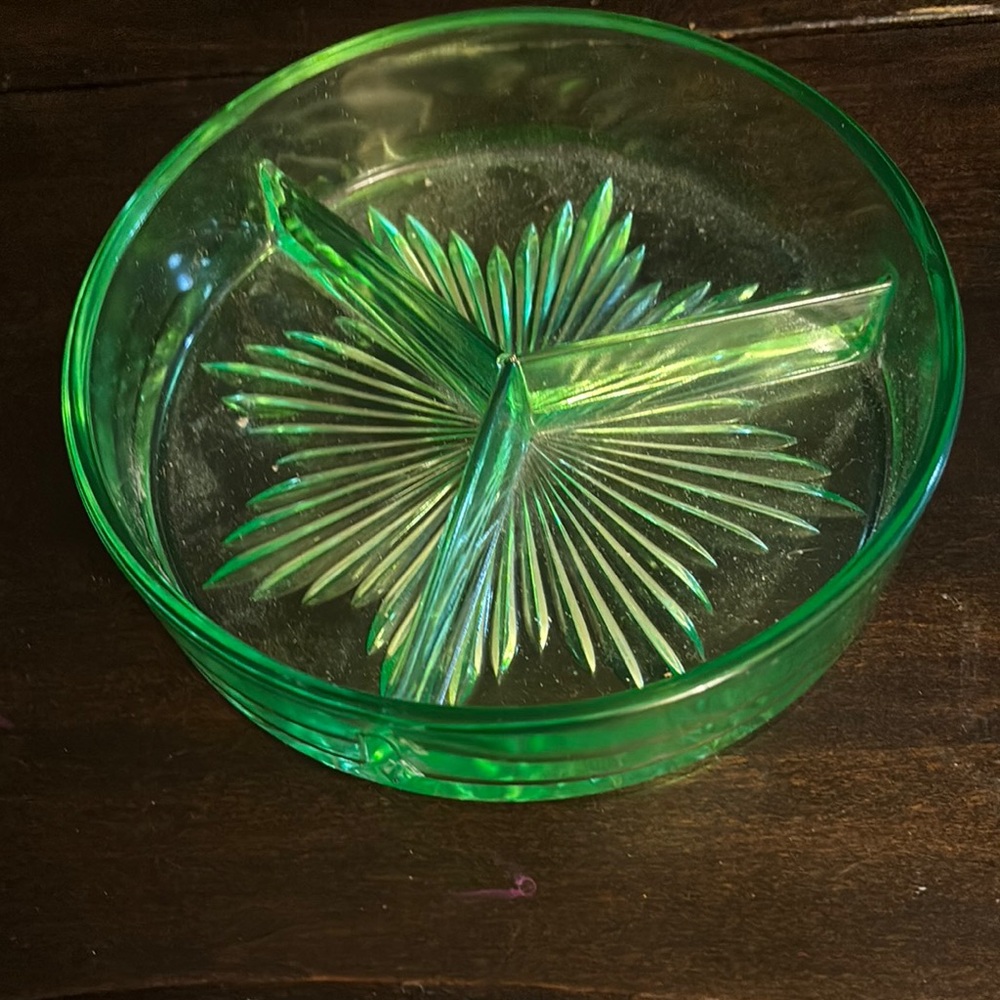 Green Depression Glass Bowl